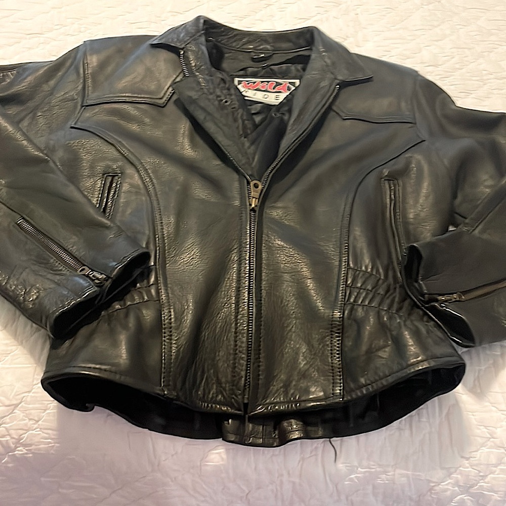 Fine leather motorcycle riding jacket
